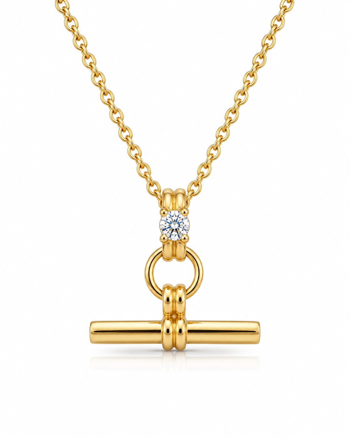 Selene Crystal T-Bar Necklace