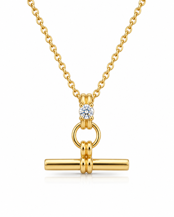 Selene Crystal T-Bar Necklace