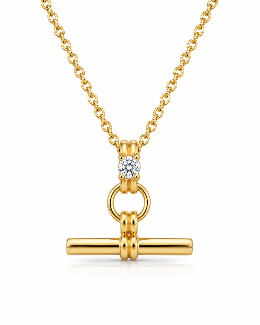 Selene Crystal T-Bar Necklace