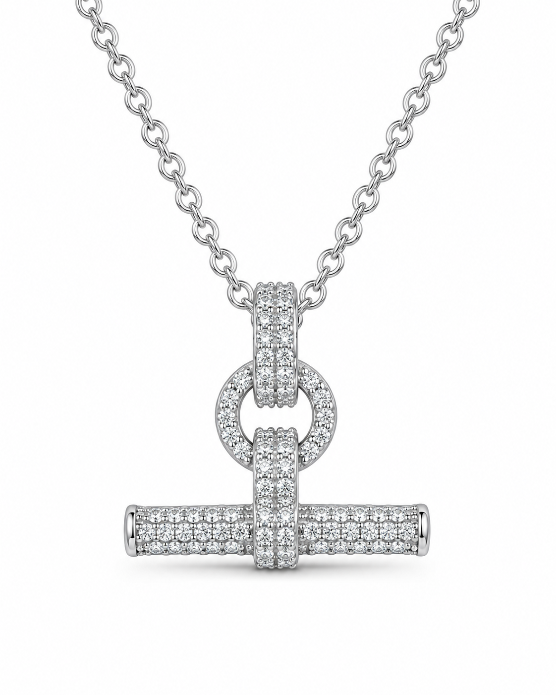 Selene Crystal T-Bar Necklace