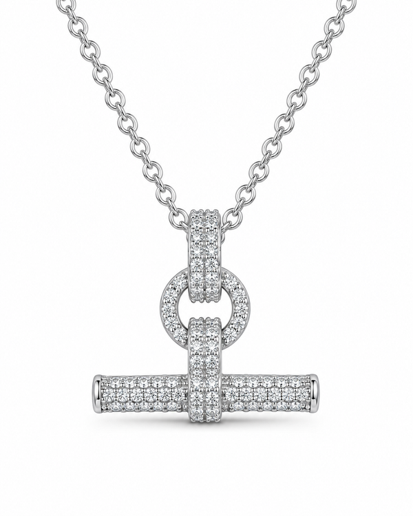 Selene Crystal T-Bar Necklace