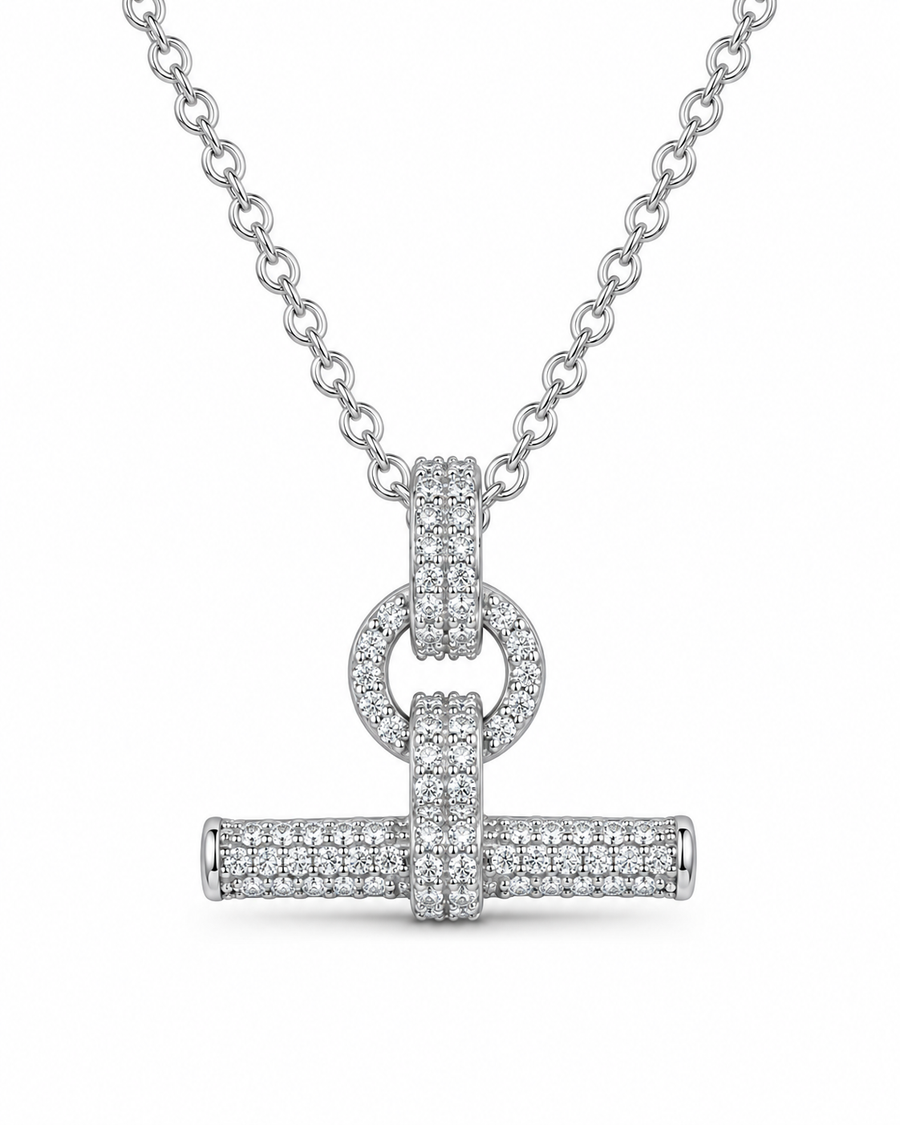 Selene Crystal T-Bar Necklace