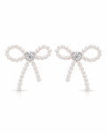 Celestine Pearl Bow Stud Earrings