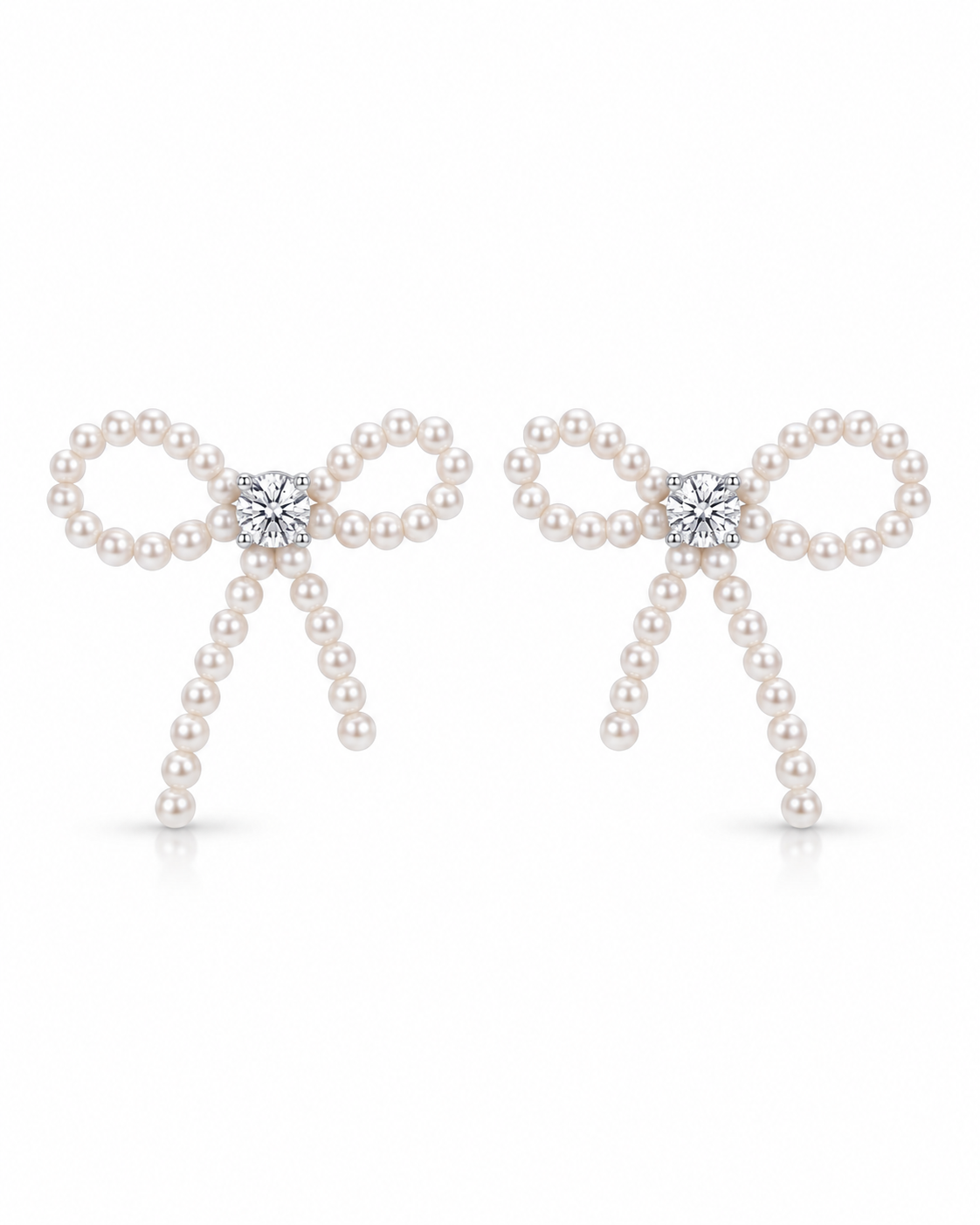 Celestine Pearl Bow Stud Earrings