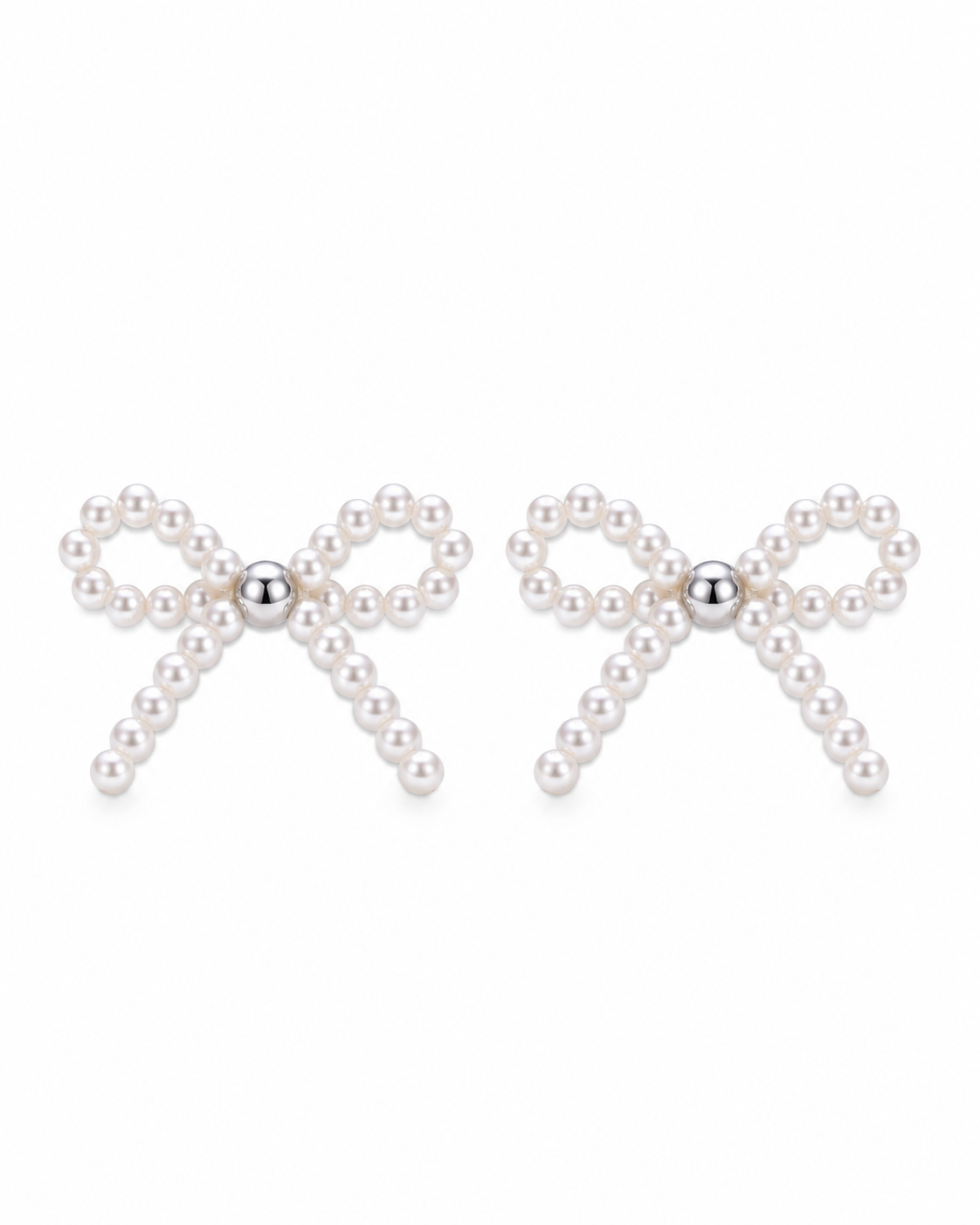 Celestine Pearl Bow Stud Earrings