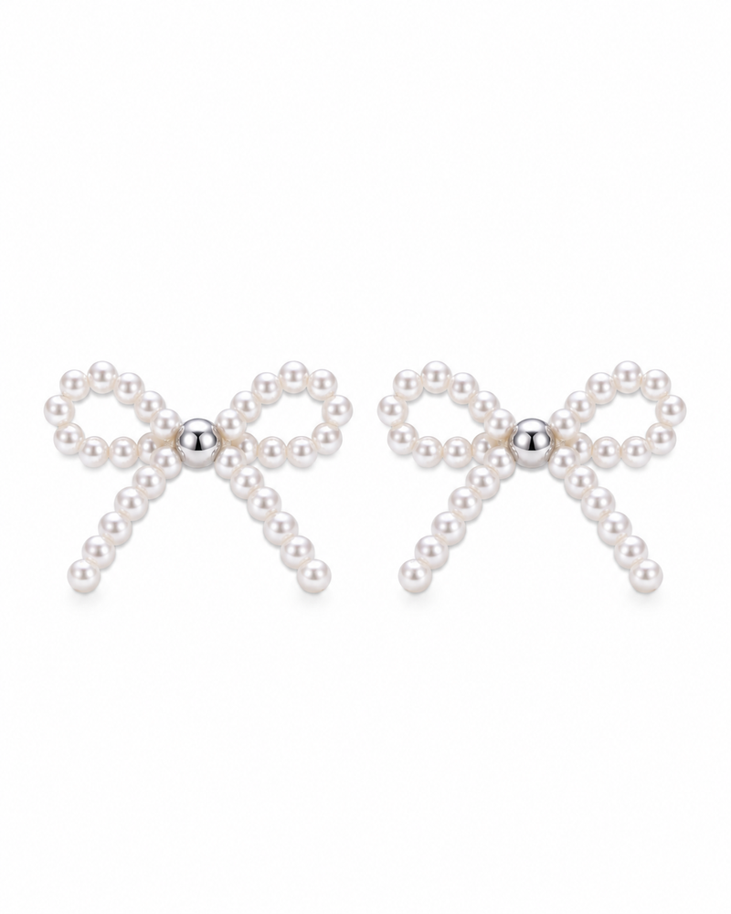 Celestine Pearl Bow Stud Earrings alternate view 1