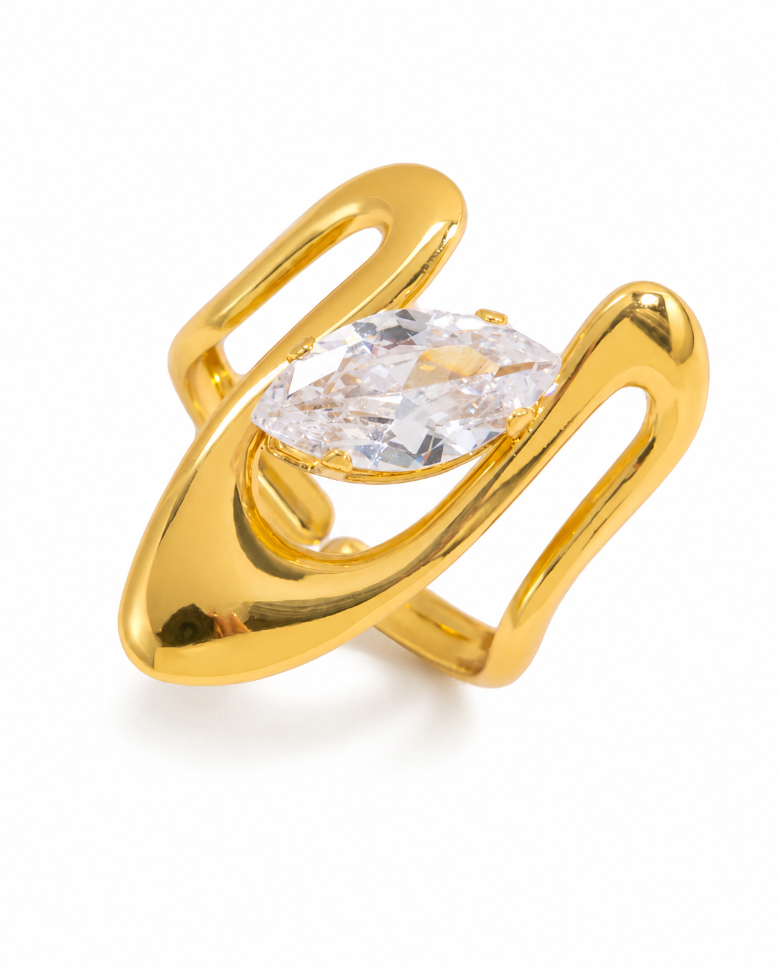 Sculptural Zircon Ring Series