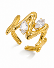 Sculptural Zircon Ring Series
