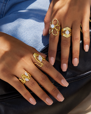 Sculptural Zircon Ring Series