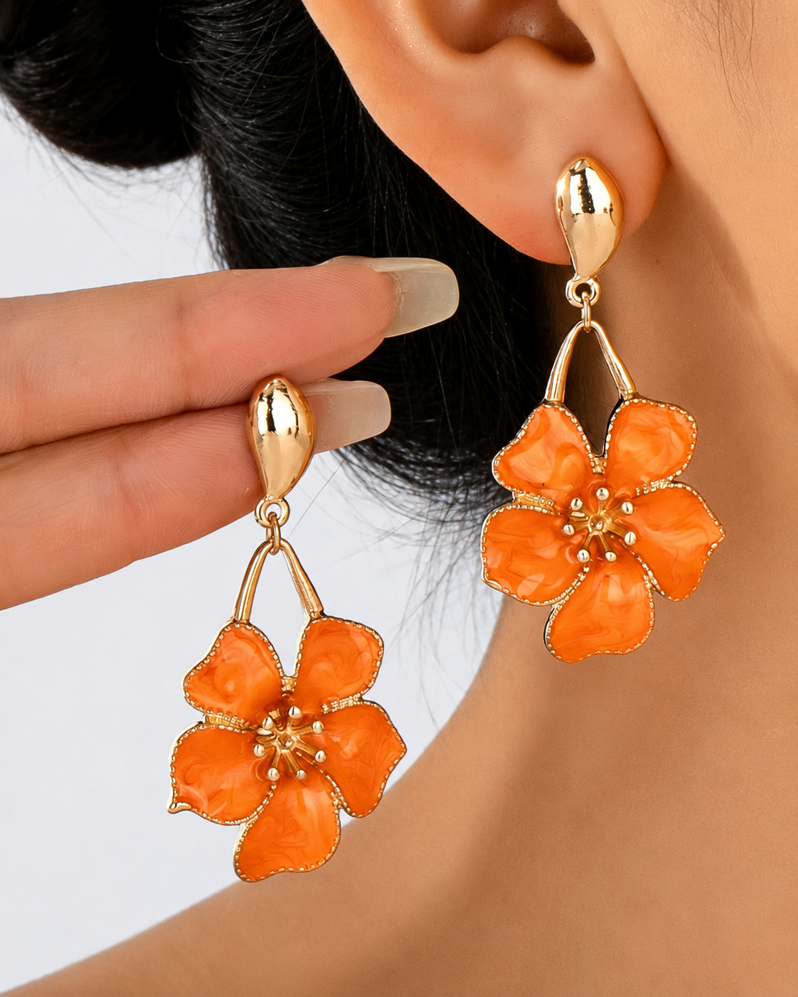 Marielle Enamel Flower Earrings