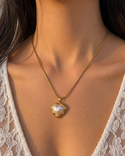 Amora Pearl Heart Necklace