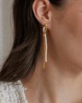 Elara Pearl Chain Earrings