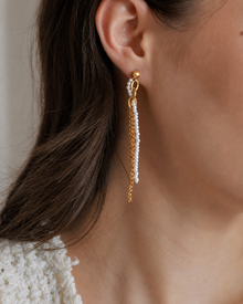 Elara Pearl Chain Earrings