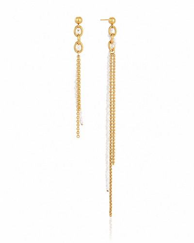 Elara Pearl Chain Earrings