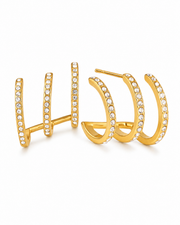 Livia Pavé Triple Hoop Earrings