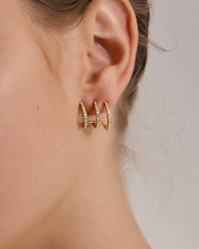 Livia Pavé Triple Hoop Earrings