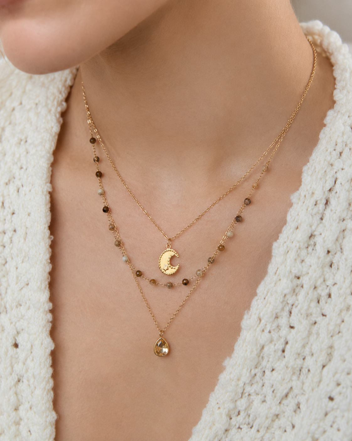 Luna Layered Charm Necklace