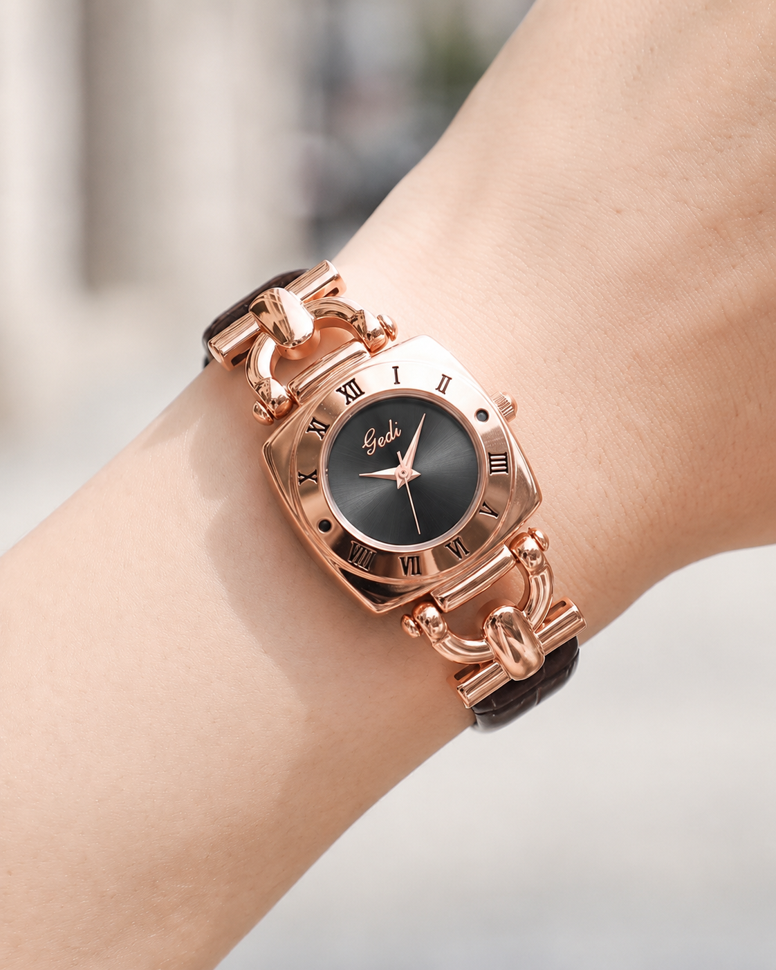 Valeria Roman Leather Watch