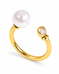 Elara Pearl Crystal Open Ring