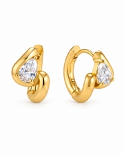 Elara Pear Crystal Hoop Series