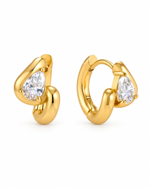 Elara Pear Crystal Hoop Series