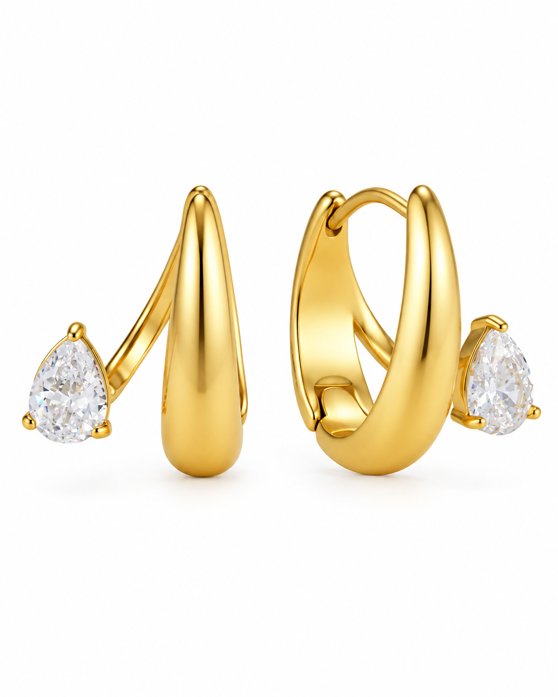 Elara Pear Crystal Hoop Series
