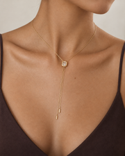 Celestia Crystal Lariat Necklace