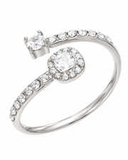 Pavé CZ Open Bypass Ring