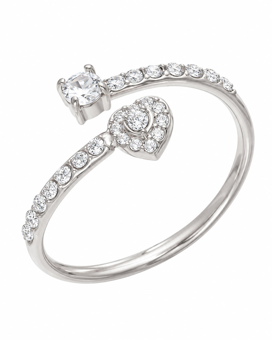 Pavé CZ Open Bypass Ring