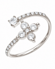 Pavé CZ Open Bypass Ring