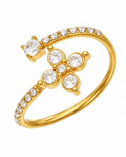 Pavé CZ Open Bypass Ring