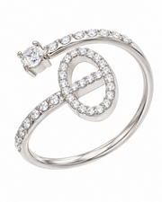 Pavé CZ Open Bypass Ring