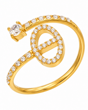 Pavé CZ Open Bypass Ring