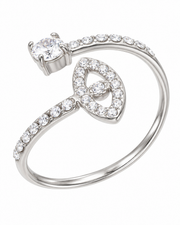 Pavé CZ Open Bypass Ring