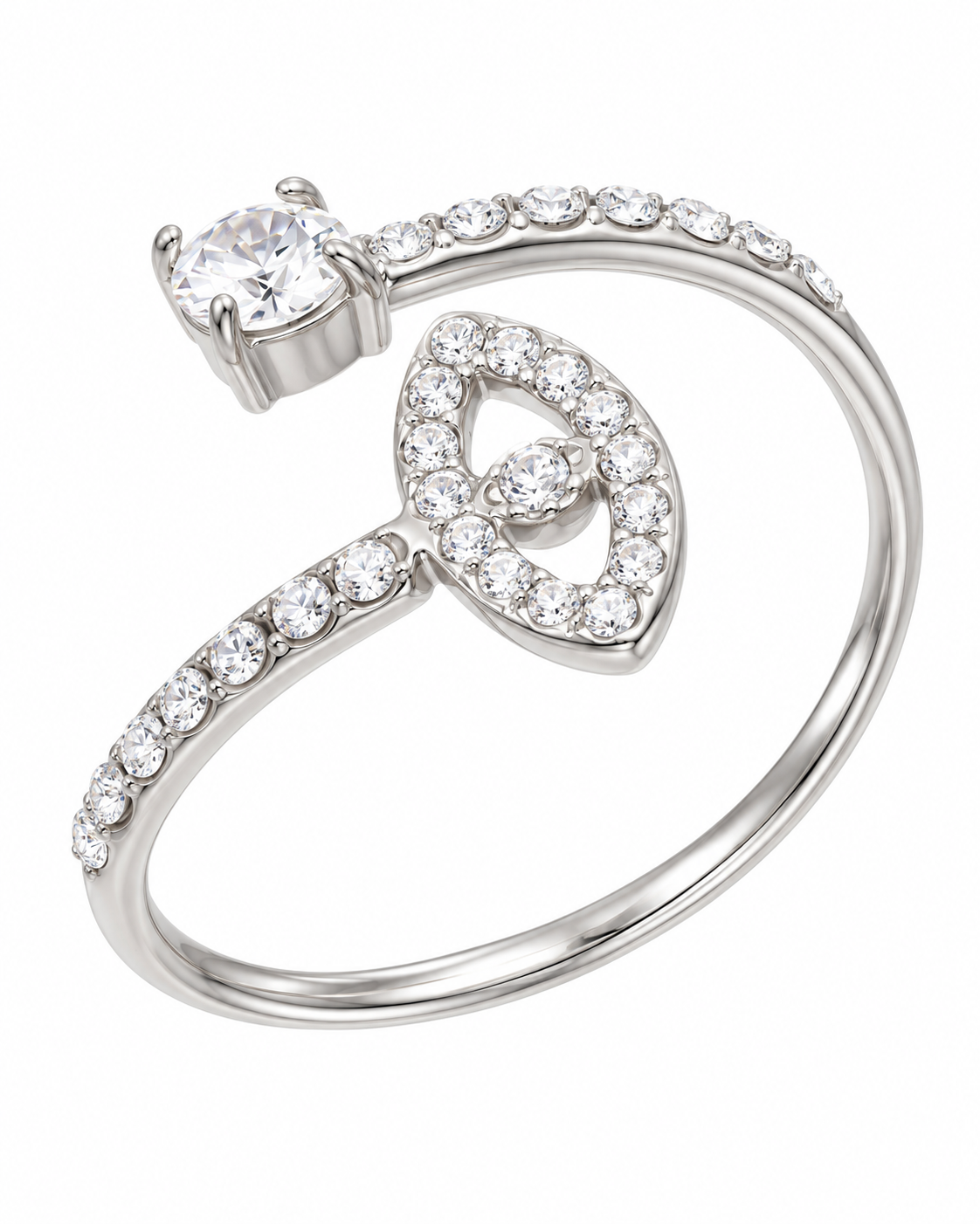Pavé CZ Open Bypass Ring