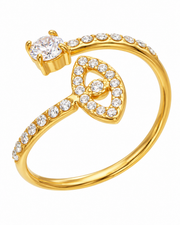 Pavé CZ Open Bypass Ring