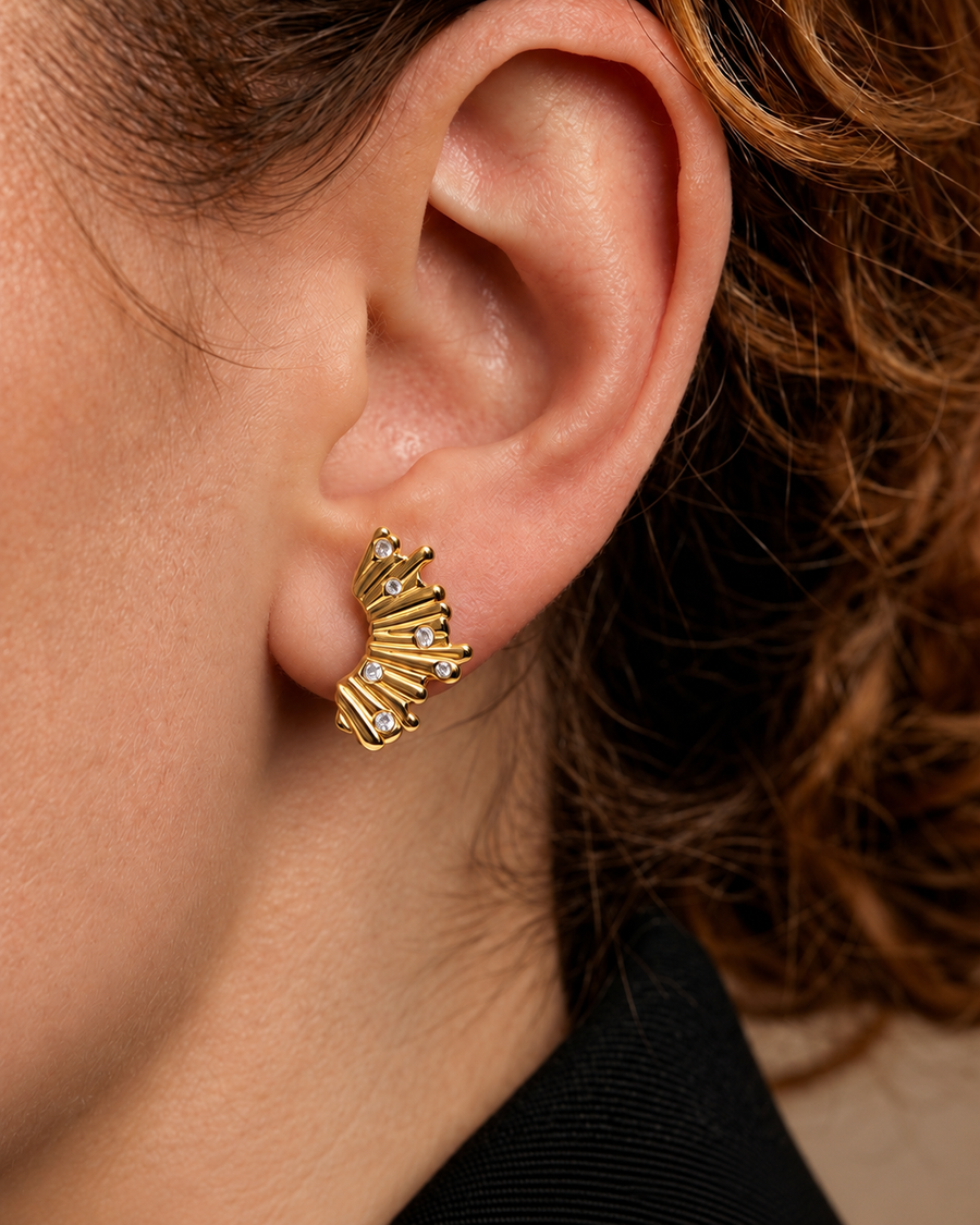 Sculpted Gold Stud Earrings