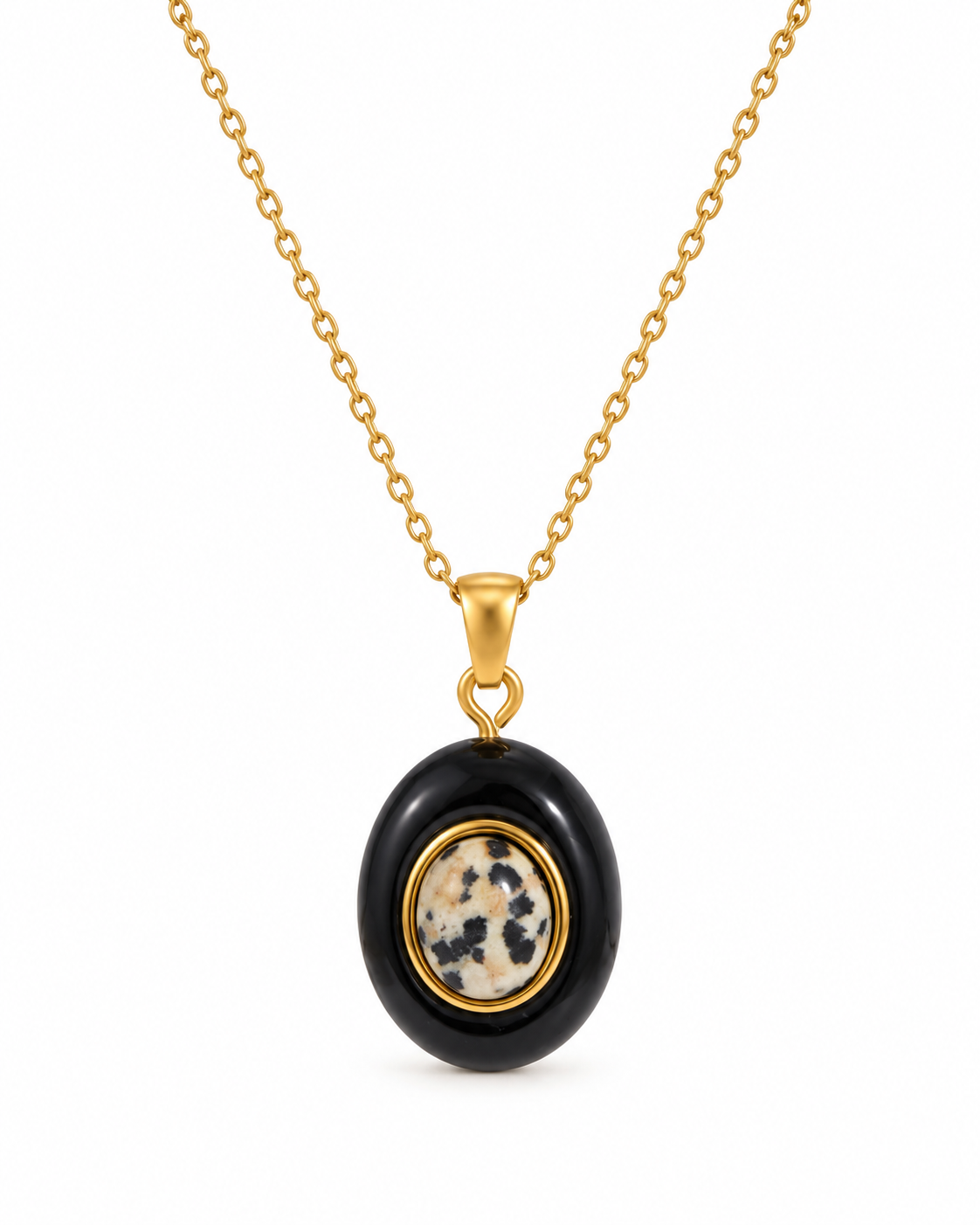 Vespera Vintage Oval Pendant Necklace