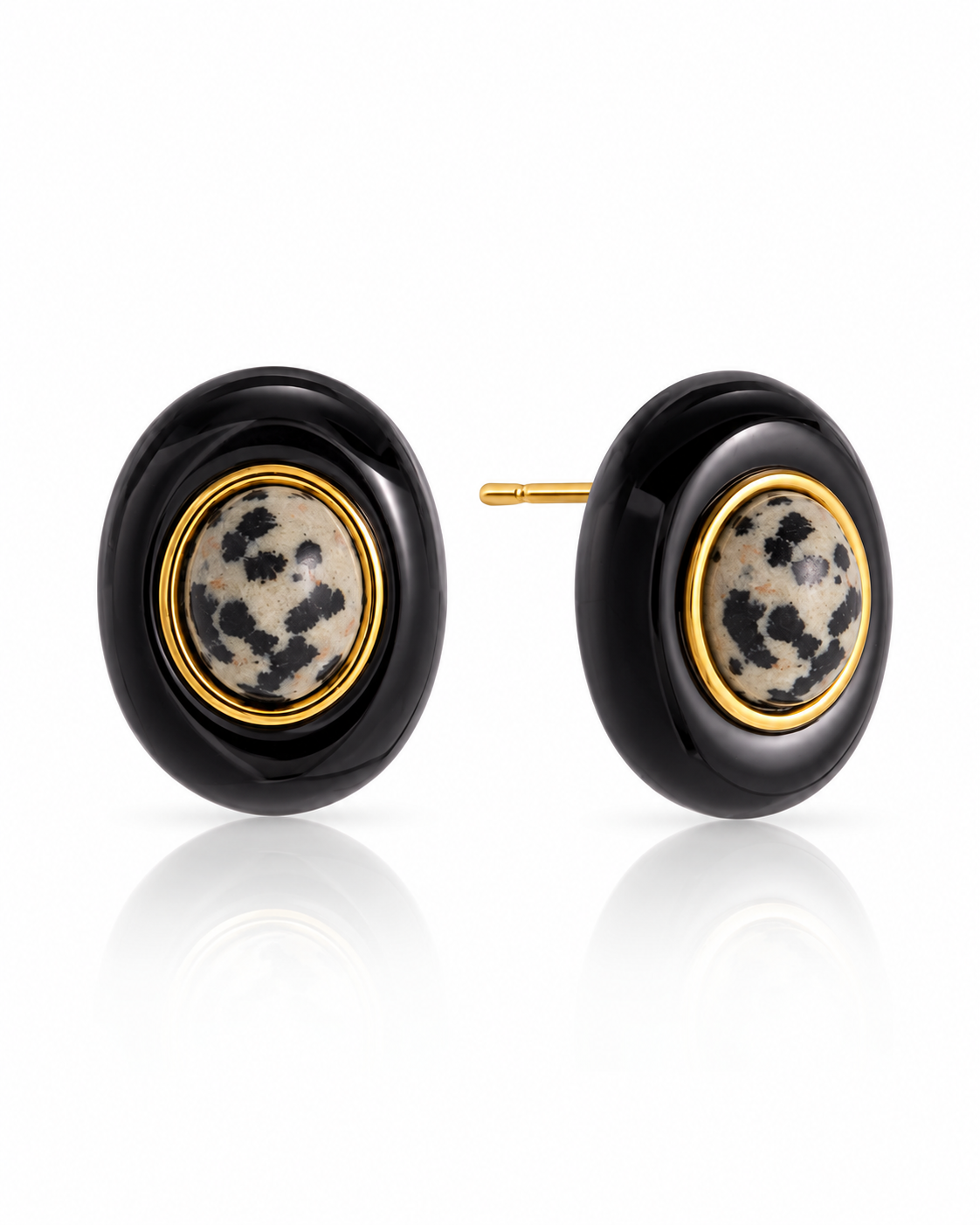 Vintage Oval Stone Earrings