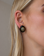 Vintage Oval Stone Earrings