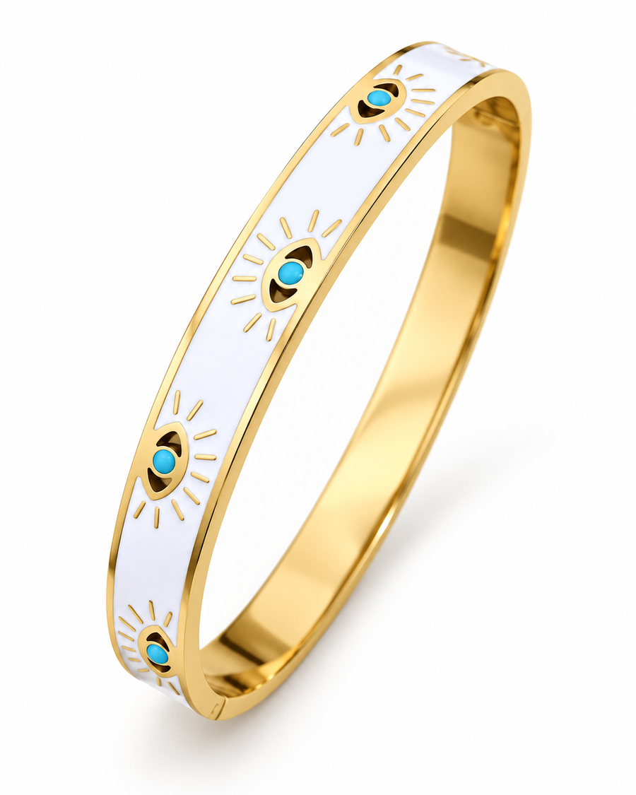 Evil Eye Enamel Bangle