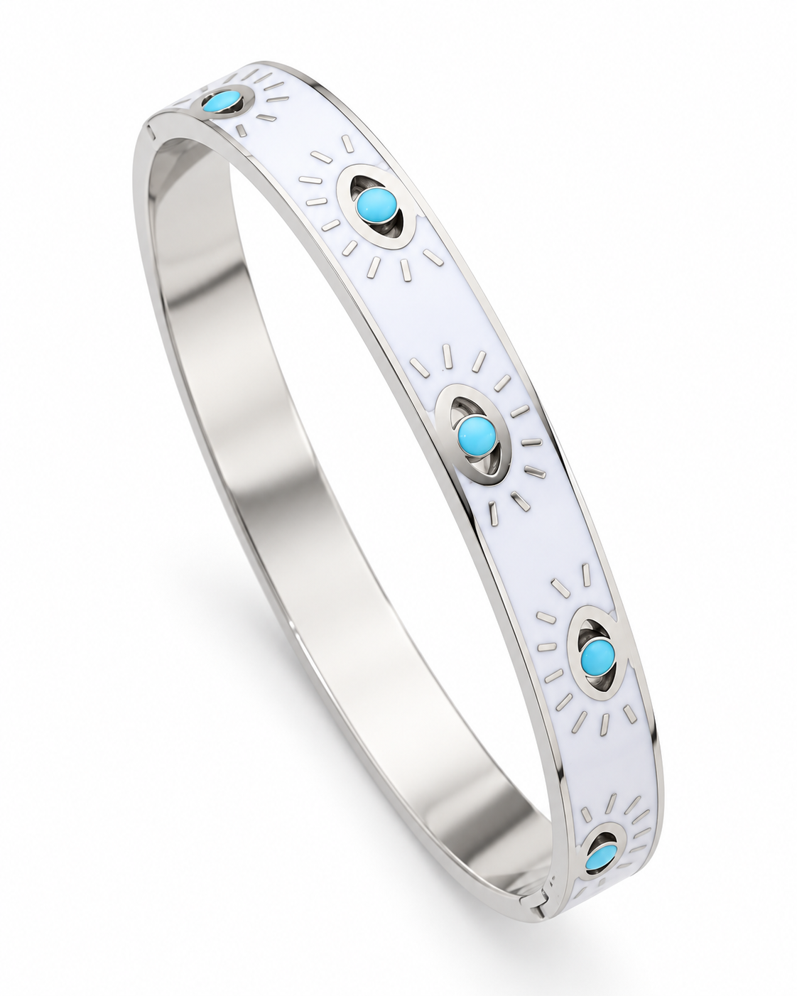 Evil Eye Enamel Bangle
