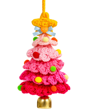 Hand-Knitted Christmas Tree Bell Charm