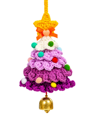 Hand-Knitted Christmas Tree Bell Charm