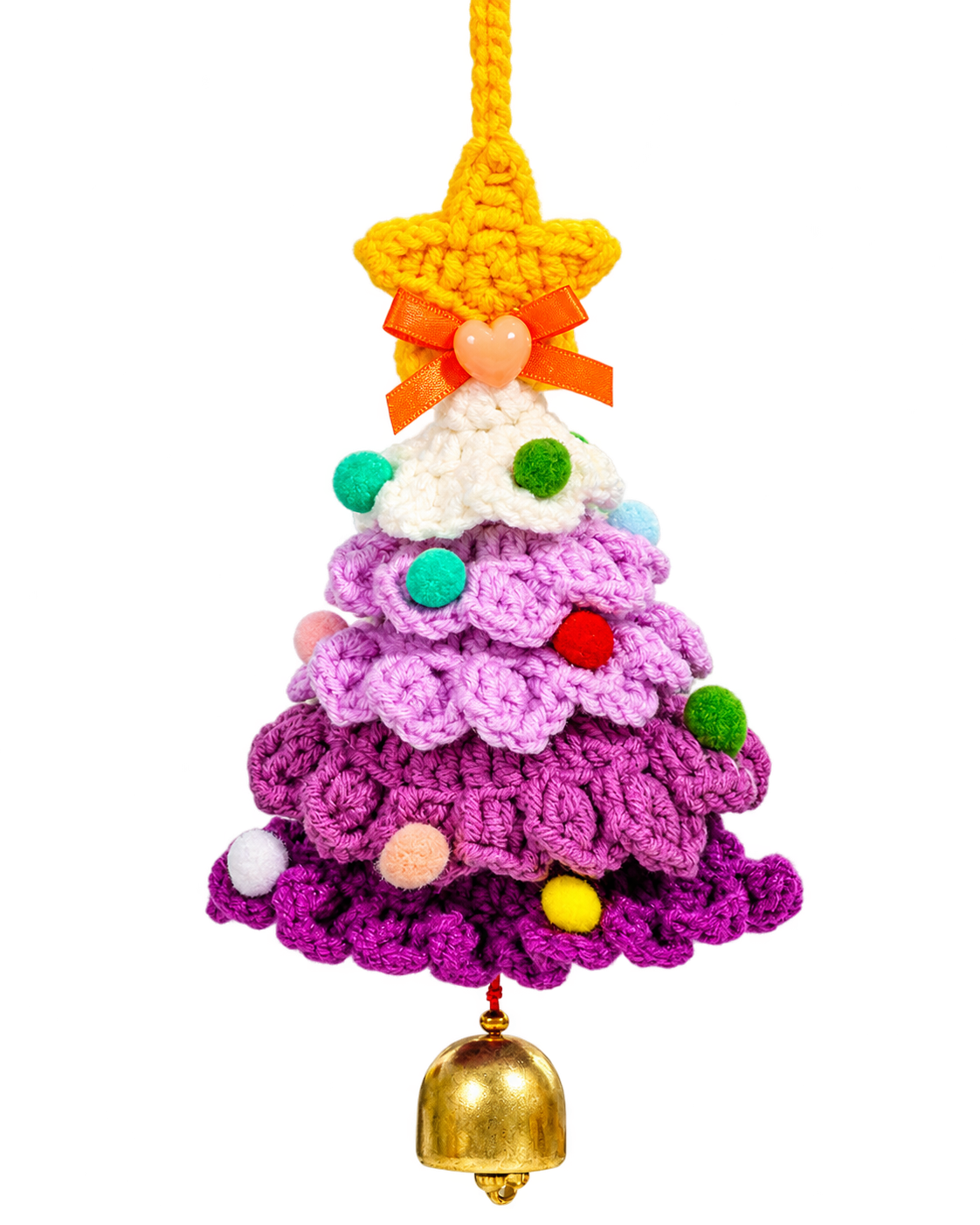 Hand-Knitted Christmas Tree Bell Charm