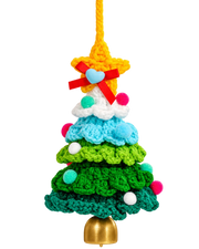Hand-Knitted Christmas Tree Bell Charm