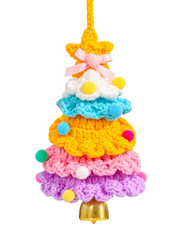 Hand-Knitted Christmas Tree Bell Charm