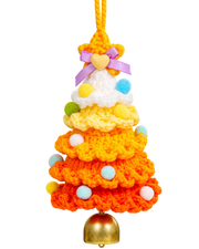 Hand-Knitted Christmas Tree Bell Charm