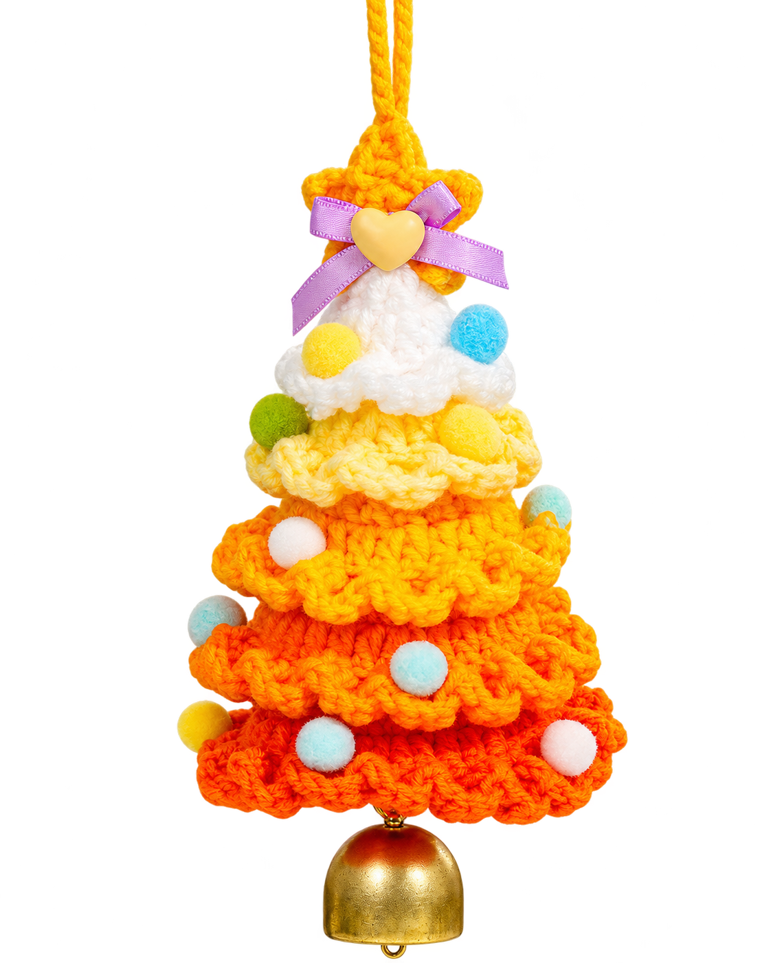 Hand-Knitted Christmas Tree Bell Charm