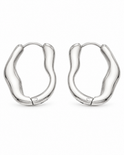 Sculptural Wave Hoops